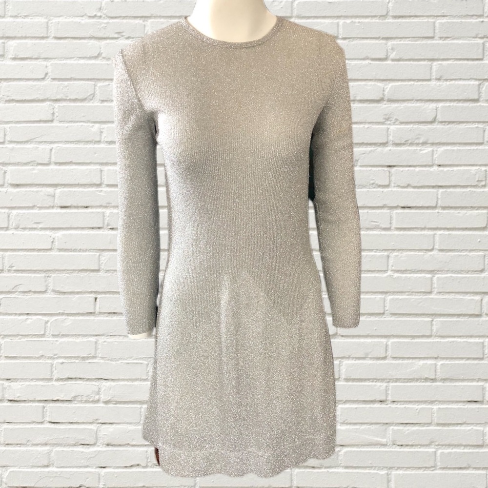 Vintage silver sparkle glamour tunic dress